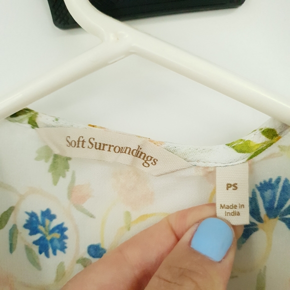 Soft Surroundings Art Nouveau Topper Kimono Cardigan Semi Sheer Floral Women PS - Picture 7 of 8